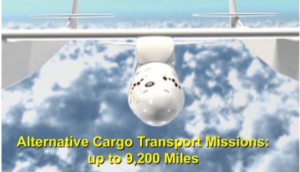 Rakete unterhalb des Flügelmittelteils (Bild: Stratolaunch)